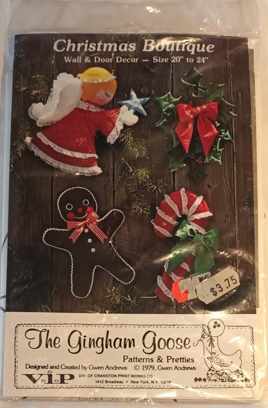 1970's The Gingham Goose Christmas Boutique Decor Pattern 20"to 24"